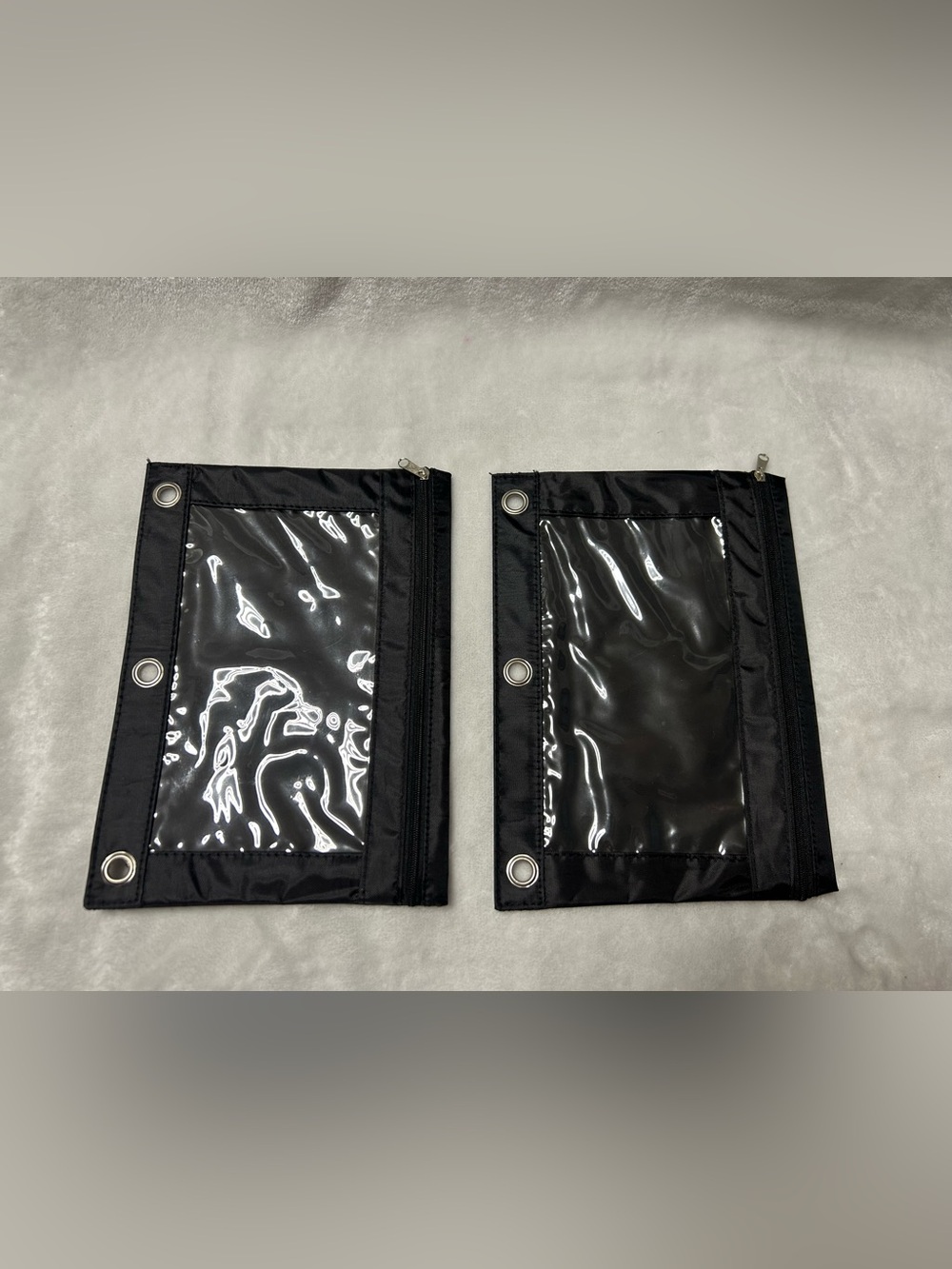 2 black 3 ring zip up binder pencil case pouch pouches for folders